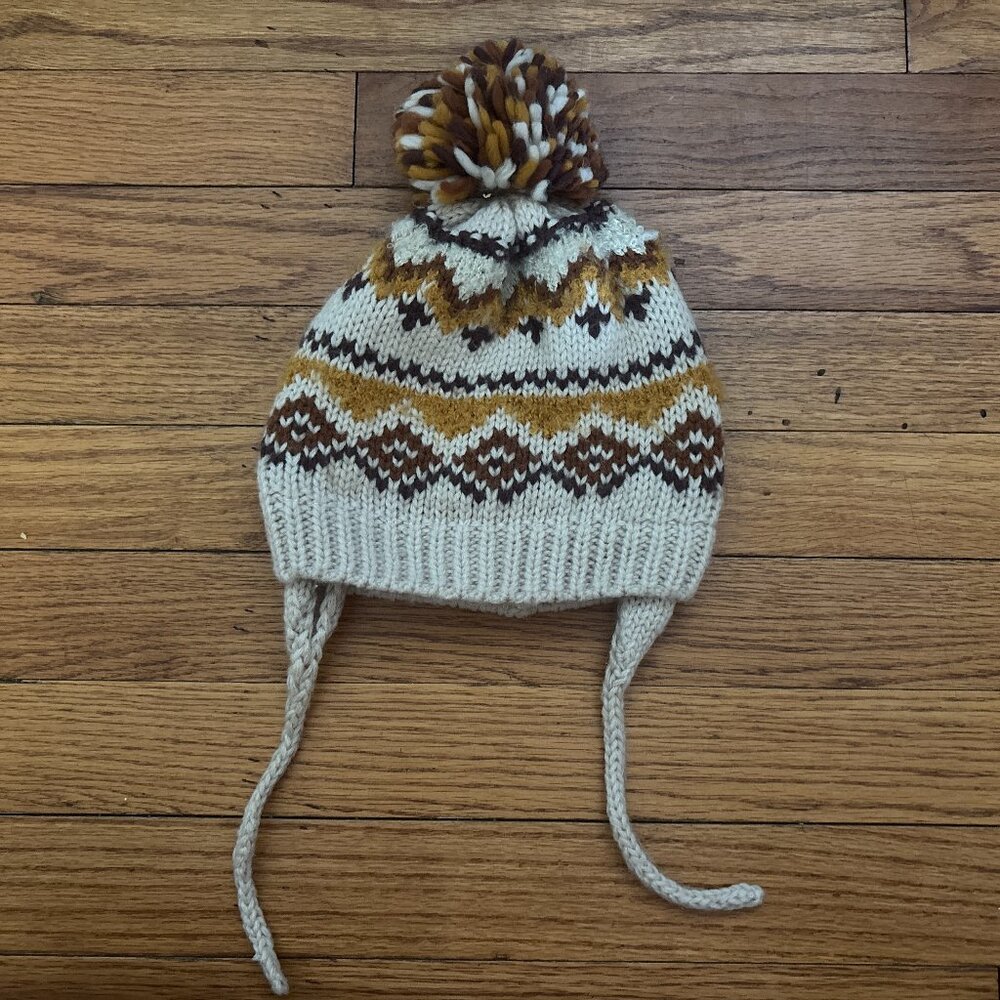 Zara Kids Patterned Pom Pom Hat